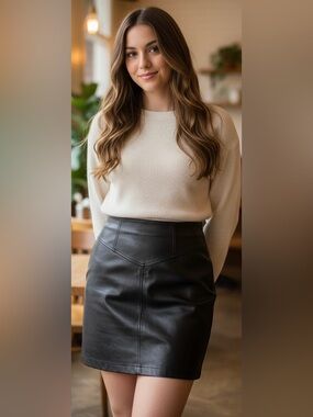Vintage Express Leather Skirt Size 11/12